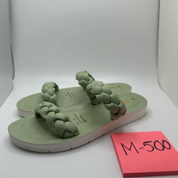 CUSHIONAIRE Women's braided slide sandal +Memory Foam 6 MINT - Picture 3 of 8